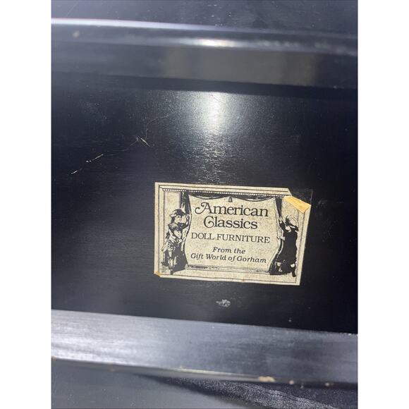 Vintage 1950's Doll Rocker For 18” Black Stenciled Settee American Classic 20x9 - Picture 5 of 8